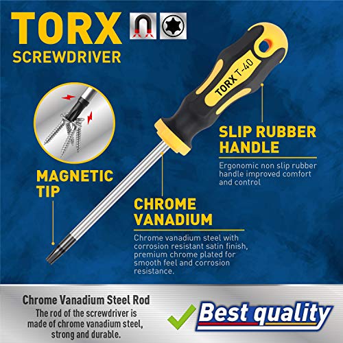 image for Amartisan 11-Piece Magnetic Torx Screwdrivers Set, Magnetic Torx Drive