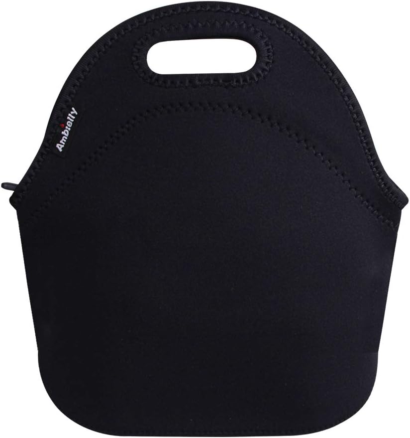 Ambielly Neoprene Lunch Bag/Lunch Box/Lunch Tote/Picnic Bags Insulated Cooler Travel Organizer (Black)