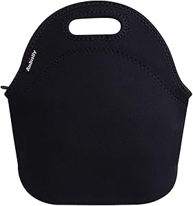 Ambielly Neoprene Lunch Bag/Lunch Box/Lunch Tote/Picnic Bags Insulated Cooler Travel Organizer (Black)