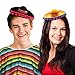 Unomor Cinco De Mayo Sombrero Headband, Fiesta Sombrero Party Hats Costume with Ball Fringe Party Supplies Decoration