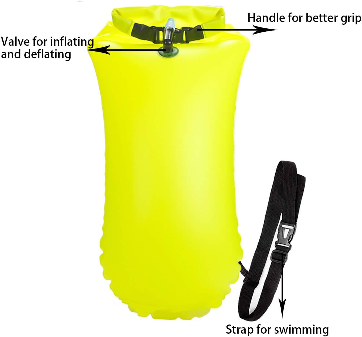 WholeFire 20L Swim Buoy, Waterproof Inflatable Dry Bag Swim Safety Float for Water Sports Open Water Swimmers, Triathletes - Image 4