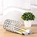 Feyarl Crystal Makeup Brush Holder Office Pen Pencil Holder Pot Candle Holder Votive Candle Lantern for Wedding Home Christmas Deco Gift (Silver)