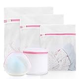 Parboo Set of 5 Laundry Bags(1L+1M+1S+2 Bra Bags),- Washing Bags for Blouse, Hosiery, Stocking, Underwear, Bra and Lingerie, Pink