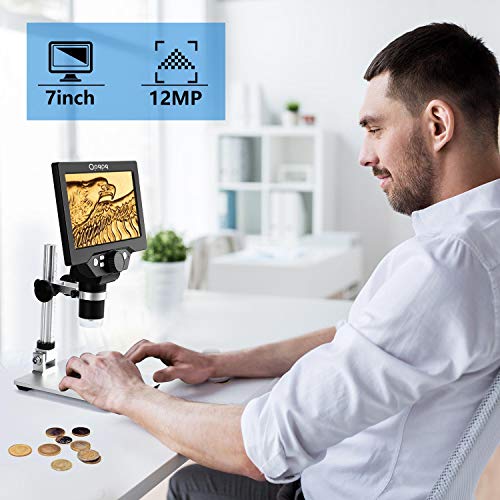 7" LCD Digital Microscope Opqpq 101200X Magnification 1080P Video