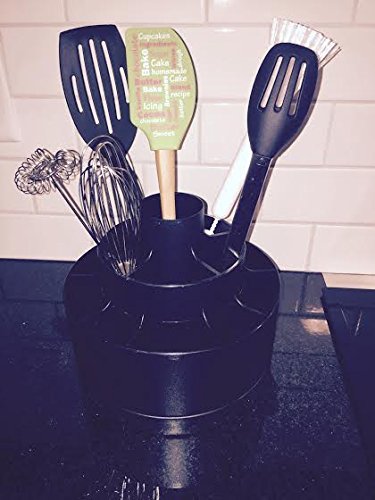 PAMPERED CHEF TOOL Utensil Holder TURN ABOUT CARROUSEL BLACK
