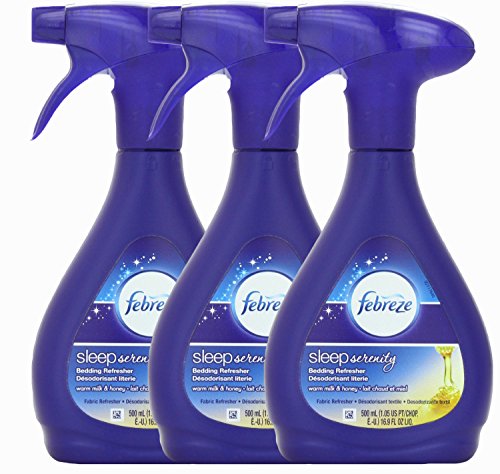 Febreze Sleep Serenity Bedding Refresher, Fabric Refresher, Warm Milk & Honey, 16.9 Ounce (Pack of 3)