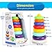Kingseye Rainbow Stacking Tower with Music Tumbler, Sounds and 7 Colorful Plastic Ring Educational Toy Baby Toddler Sensory Stacking Toys ( 6 to 12 Months )