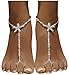 Bellady 2Pcs Pearl Ankle Chain Barefoot Sandals with Starfish Beach Wedding Foot Jewelry