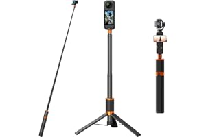48" Invisible Selfie Stick Tripod for Insta360 X5/X4/X3 - Extension Pole Selfie Stick Handle Grip Adjustable Waterproof for G