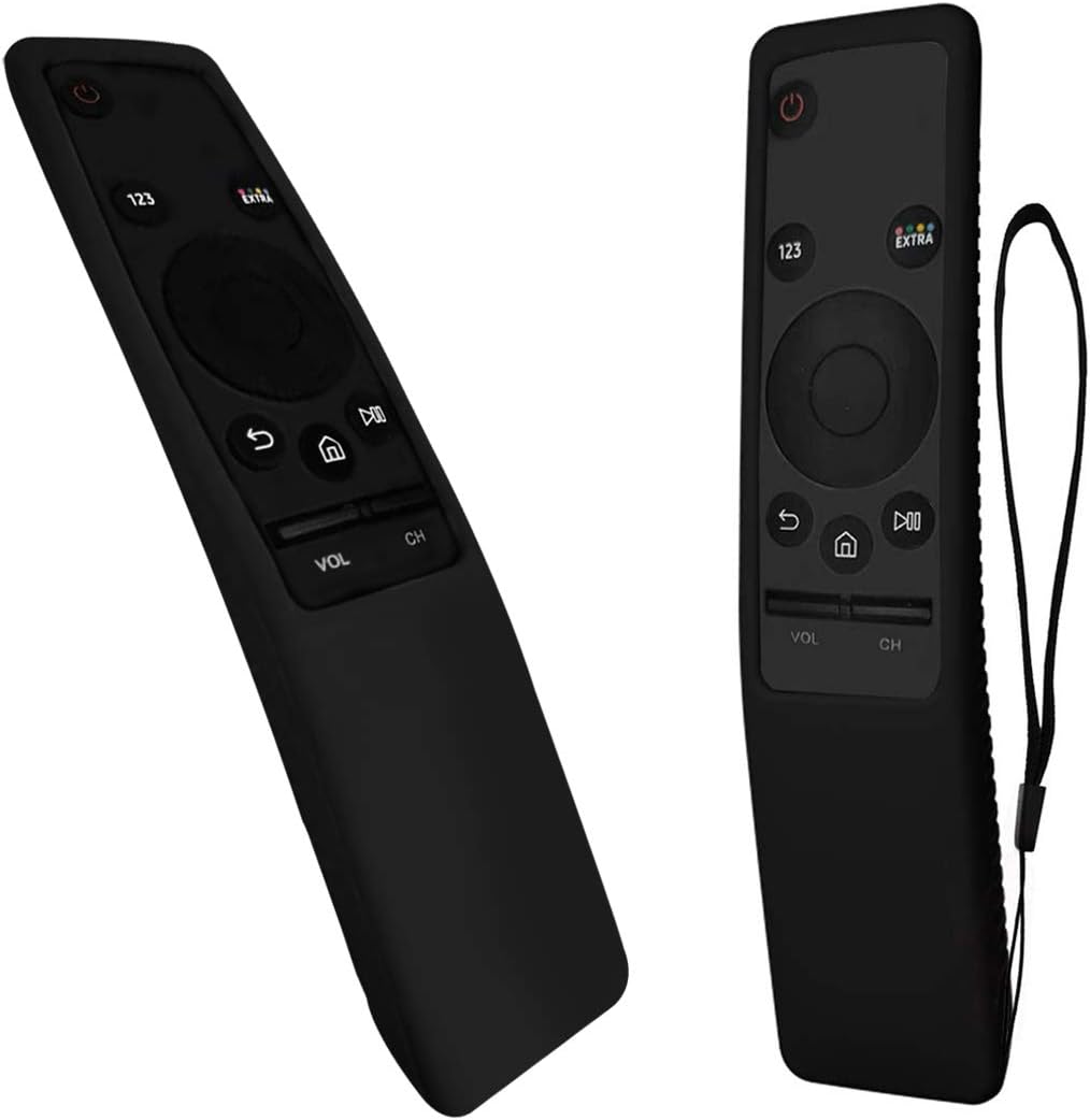 VSEER Protective Case Compatible Samsung Smart TV Remote Controller BN59 Series, Casebot Light Weight Kids-Friendly Anti Slip Shock Proof Silicone Cover (Black)