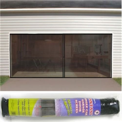 2 Car Double Garage Door Screen 7' x 16' Bug Insect Pest Black TV Easy Entry NEW by Jobar