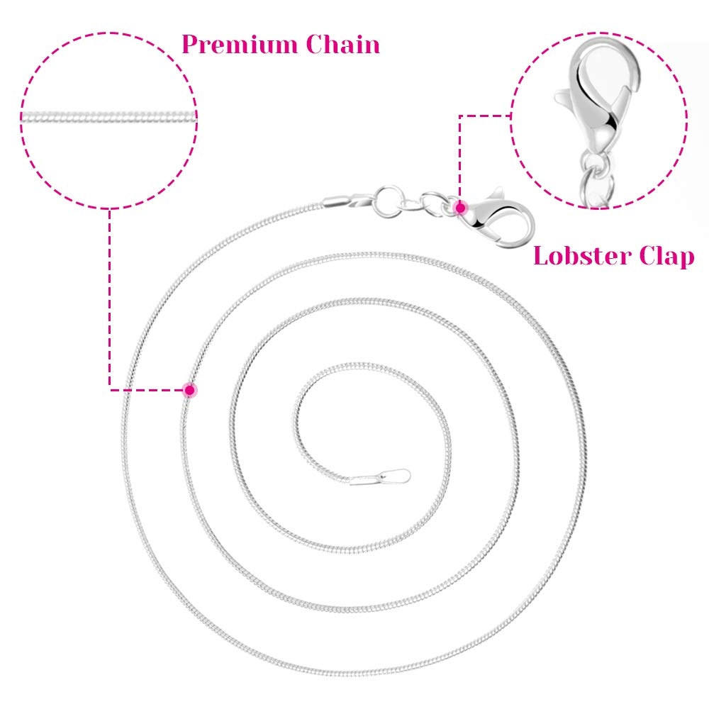 PAXCOO PAXCOO 30 Pack Necklace Chain Silver Plated Necklace Snake Chains Bulk for Jewelry Making, 1.2 mm (18 Inches)