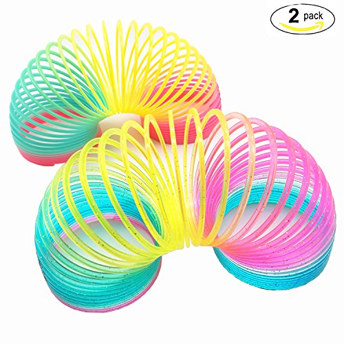 Magic Spring Rainbow Slinky Toy - 8.5 CM,2 Pack