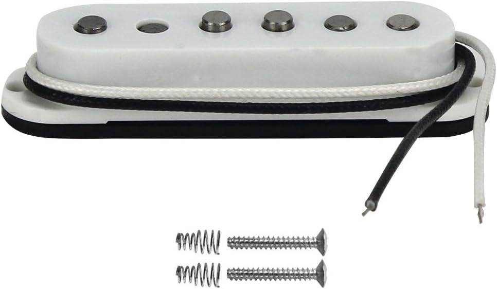 FLEOR Single Coil Pickup Alnico 5 ST Pickups Guitar Neck/Middle/Bridge Pickups Staggered for SQ ST Pickups Replacement White - Image 4
