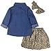 Jastore 3PCS Baby Girls Clothing Set Summer Toddler Kids Denim Tops+Leopard Skirt Outfits (12-18 Months, Leopard)