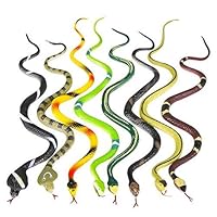 D&P Preferred 14" Realistic Rain Forest Snakes Assorted Designs Set of 24 Toy Snake for Kids, for Pranks, Party Favor, Decoration, and Garden Props,