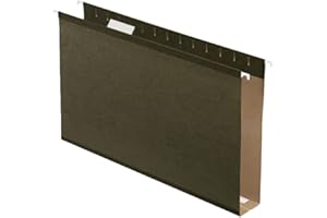 Pendaflex Extra Capacity Reinforced Hanging File Folders, 2", Legal Size, Standard Green, 1/5 Cut, 25/BX (4153x2)