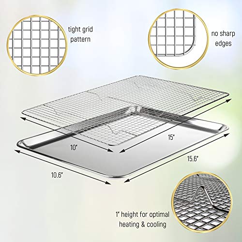 image for KITCHENATICS Jelly Roll Aluminum Cookie Pan Tray with 304 Stainless St
