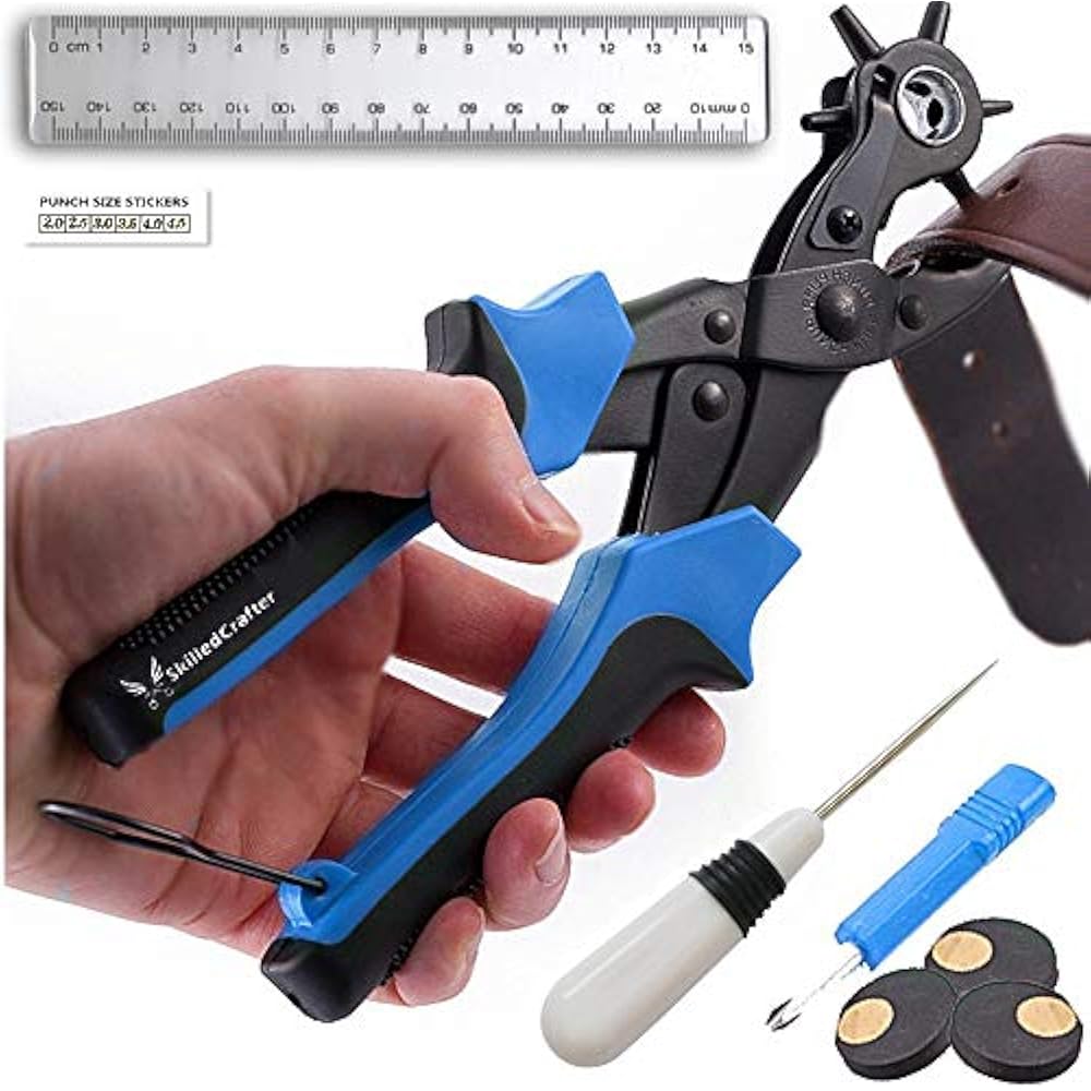 Belts Hole Puncher By Easily Punches Perfect Round Holes. FREE Ruler