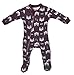 ZippyJamz Organic Baby Footed Sleeper Pajamas with Inseam Zipper for Quickier and Easier Diaper Changes ~ Quiet Fox Purple (12-18 Months)