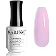 RARJSM Shimmer Glitter Gel Nail Polish Light Purple Chunky Sparkle Holographic Rainbow Iridescent Nude Jelly Gel Polish Lavender Single Bottle Soak off UV LED Cured for Home Salon Manicure 15ML
