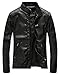 Fairylinks Leather Jacket Men Black Slim Fit Motorcyle Lightweight