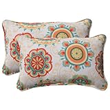 Pillow Perfect Indoor/Outdoor Fairington Corded Rectangular Throw Pillow, Aqua, Set of 2 (Kitchen)