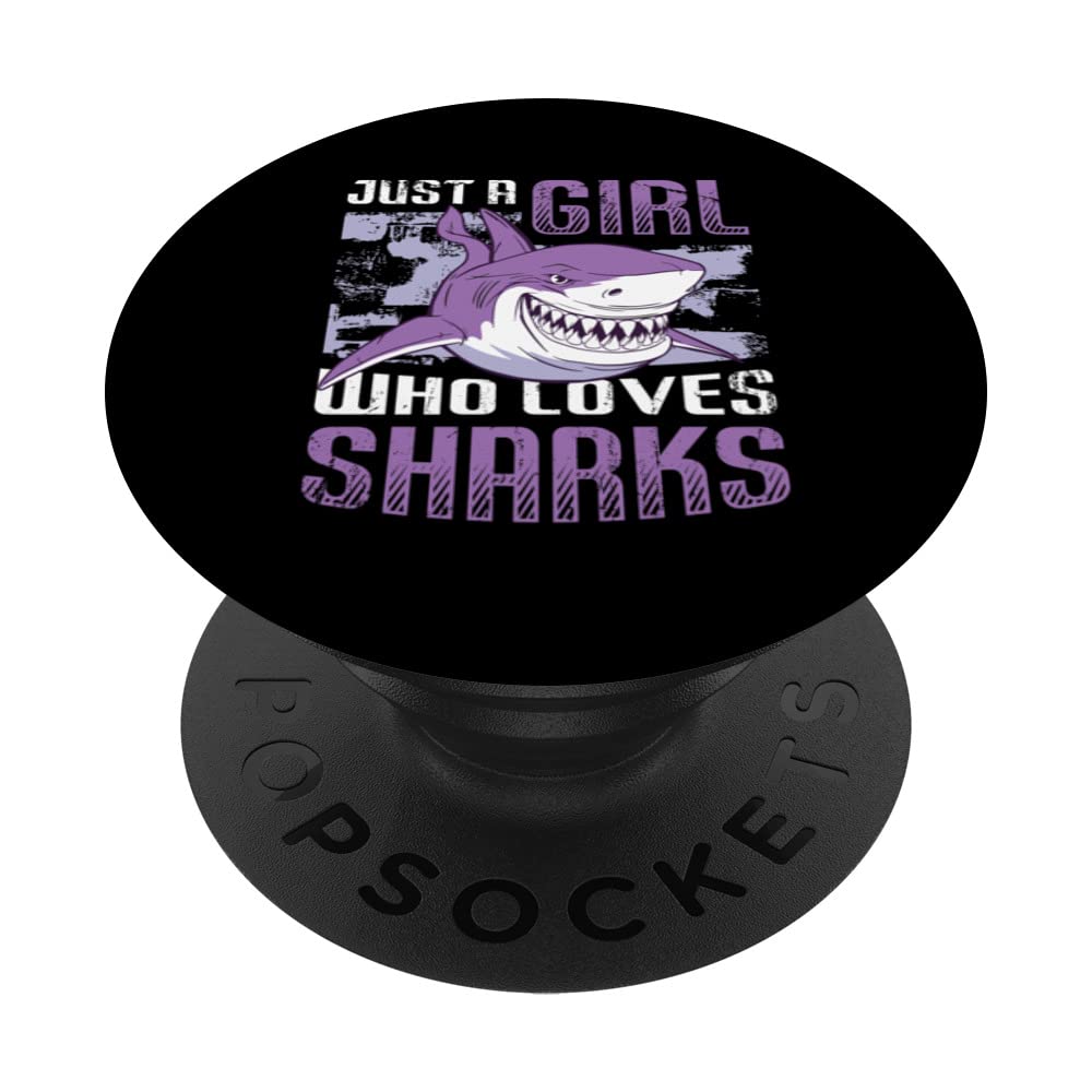 Girl Who Loves Sharks PopSockets Swappable PopGrip