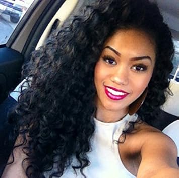 Amazon Com Curly Hair Deep Wave Indian Hair 12 12 14 3 Bundles
