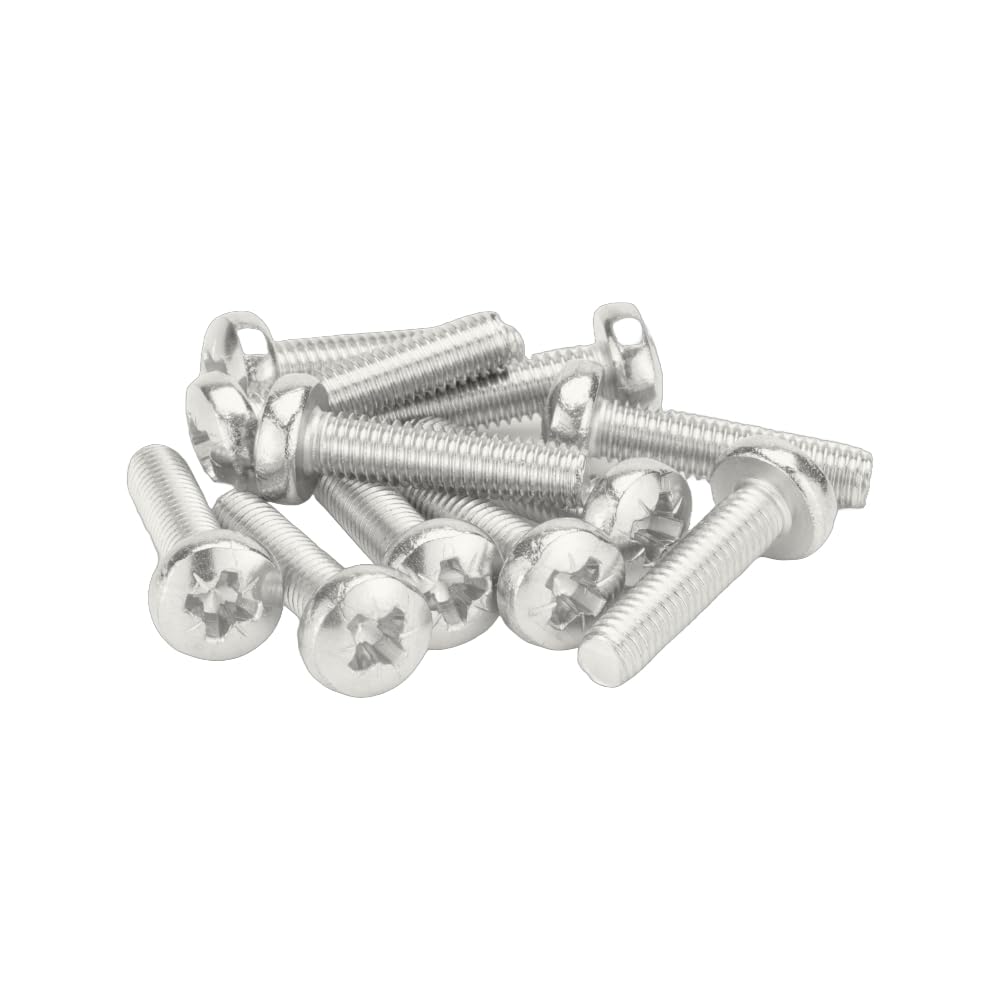M4 (4mm x 25mm) Pozi Pan Head Machine Screws - A2 Grade Stainless Steel (Pack of 20)
