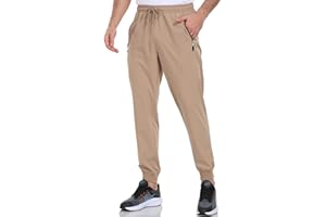 ZOOXING Mens Joggers Lightweight Hiking Athleitc Pants Water Resistant Quick Dry Jogging Gym Track Sweatpants with Pockets