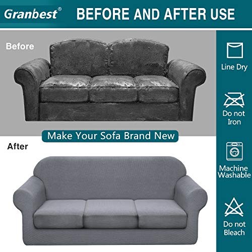 Granbest 4 Piece Premium WaterRepellent Sofa Slipcover for 3 Cushion