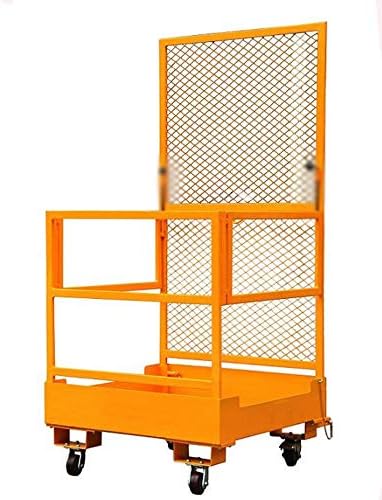 39.37''39.37'' Forklift Safety Cage Work Platform Lift Basket Aerial Fence Rails Yellow 2 man