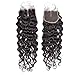 Peiyulex Brazilian Water Wave Bundles With Closure,Wet and Wavy Human Hair 4 Bundles with Lace closure Ocean Wave Human Hair Weave Extensions Remy Hair 50g/bundle (4x10inch+10 Middle part)