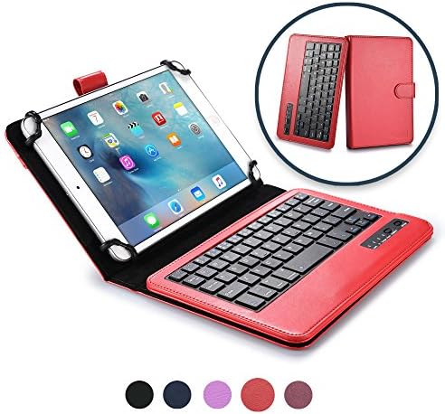 Kobo Arc 7, Arc 7 HD keyboard case, COOPER INFINITE EXECUTIVE 2-in-1 Wireless Bluetooth Keyboard Magnetic Leather Travel Cases Cover Holder Folio Portfolio + Stand T416 (Red)