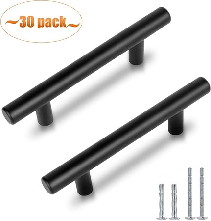 Aybloom Cabinet Handles Pack Of 30 Stainless Steel Matte Black