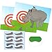 Best Paper Greetings Children Party Games - Pin The Horn on The Rhino, Birthday Party Games, Kids Activities, Includes 2 Posters, 10 Horn Stickers, and 1 Blindfold Mask, 7 x 3.1 Inches