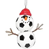 The Bridge Collection Soccer Ball Snowman Ornament - Unique and Fun Smiling Snowman Soccer Christmas Tree Ornaments - Keepsake Sports Ornaments