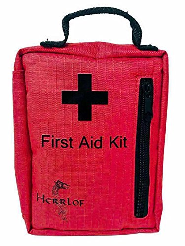 Herrlof 90 Pc. First Aid Kit – Compact Emergency First Aid Kit has Everything Needed to Treat Most Injuries – Perfect Camping First Aid Kit – Water Resistant Case – Makes a Great Vehicle First Aid Kit