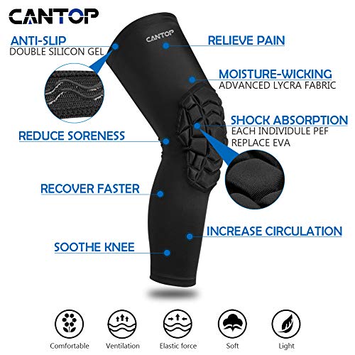 image for Cantop Compression Knee Pads Leg Sleeve Support Protector Sprots Brace