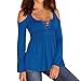 SUNNOW Women Sexy Open Cold Shoulder Bandage Shirts Tops Blouse