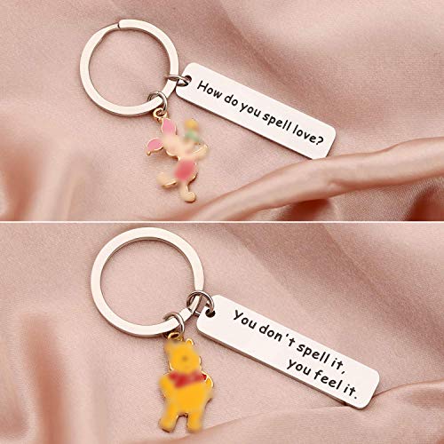 SEIRAA How Do You Spell Love Jewelry Couple Keycian set of 2 Friendship