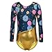 DAXIANG Sparkly Gymnastics Leotard for Girl Long Sleeve Toddler Dance Wear Leotard Gold 3-4Y