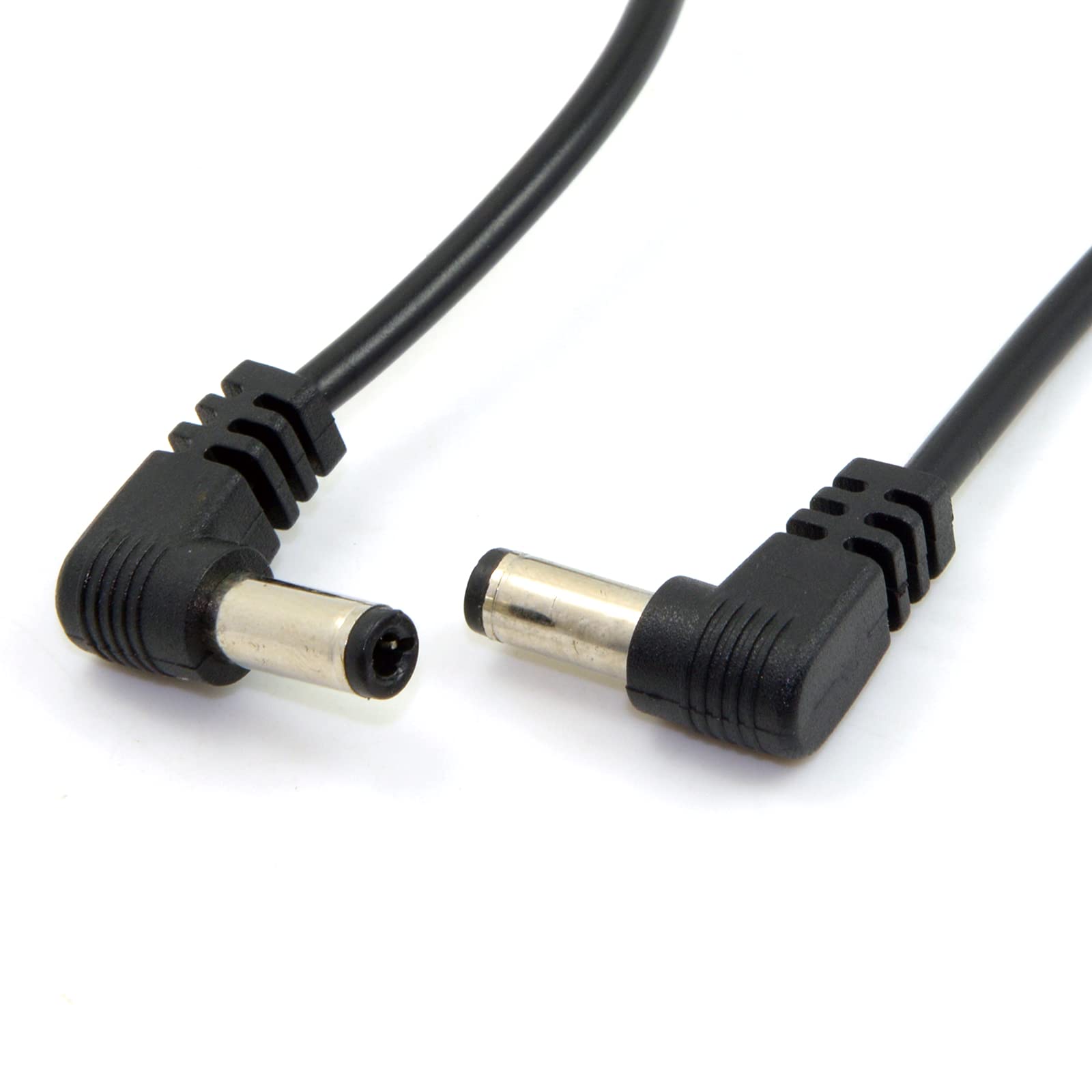 Photo 1 of chenyang DC Power 5.5 x 2.1mm / 2.5mm Male to 5.5 2.1/2.5mm Male Plug Cable Right Angled 90 Degree 24AWG 60cm