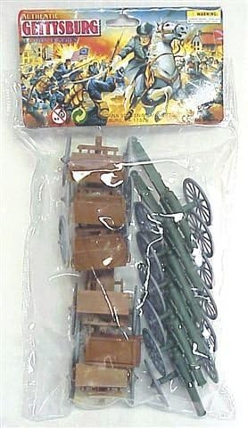 54mm Gettysburg Cannon & Limber Wagon Set (6pc ea.) (Bagged) by Americana Souvenirs
