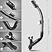 Whale Black Dry snorkel with Comfortable Silicone Mouthpiece and Purge Valve for Snorkeling and Scuba Diving