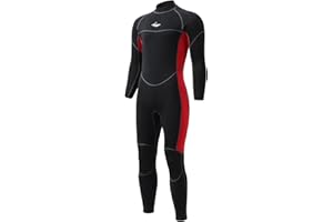AICARSHI 3mm Shorty Full Wetsuit for Men - Neoprene Dive Skin Front Back Zip Scuba Diving Suit for Diving Snorkeling Surfing Swimming