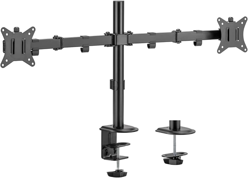 - DT32TSR-149 - Soporte de Mesa Eco Giratorio E Inclinable para Monitor/TV 9Kg (3 Pivotes, 2 Brazos) de 17-32, Negro