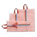 Mesh Storage Bags Set of 4 Suitcase Organizer Pouches Zipper Packing Cubes (Light Pink)