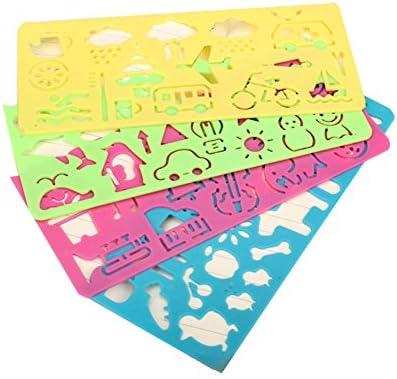 4 Pcs Scrapbook Creative Painting Decoration DIY Drawing Rule Sets for Instax Phoho Album (70 7s 8 25 50s 90,Wide 200,Wide 210,Wide 300,FP 3000B, FP100C Films),Diary Book,Notebook